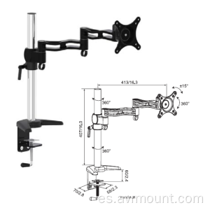 Montaje en el brazo de sobremesa para monitor hasta 27